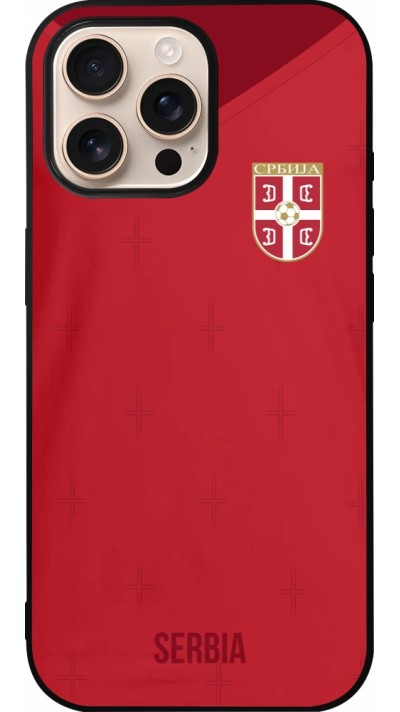 iPhone 16 Pro Max Case Hülle - Silikon schwarz Serbien 2022 personalisierbares Fussballtrikot