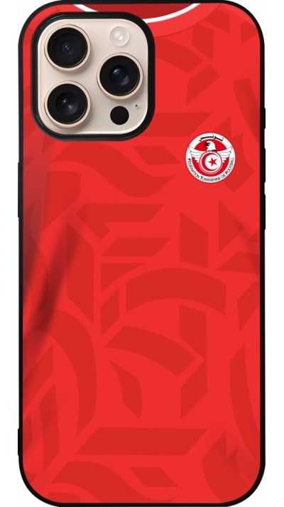 iPhone 16 Pro Max Case Hülle - Silikon schwarz Tunesien 2022 personalisierbares Fussballtrikot