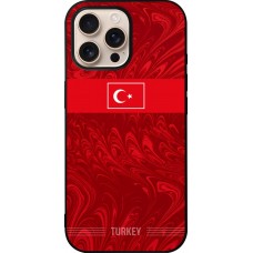 Coque iPhone 16 Pro Max - Silicone rigide noir Maillot de football Turquie 2026 personnalisable