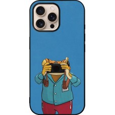 Coque iPhone 16 Pro Max - Silicone rigide noir Frog with camera DTMF