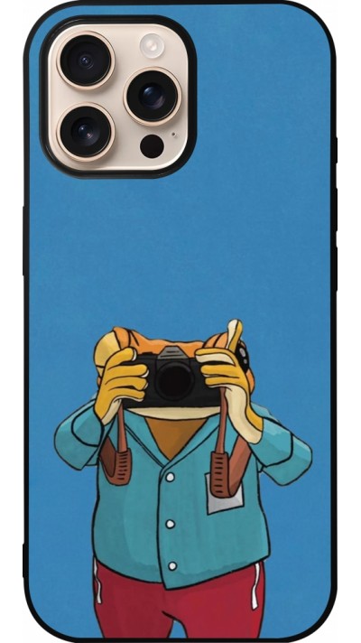 Coque iPhone 16 Pro Max - Silicone rigide noir Frog with camera DTMF