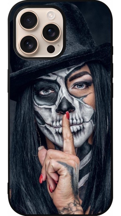 iPhone 16 Pro Max Case Hülle - Silikon schwarz Halloween 18 19