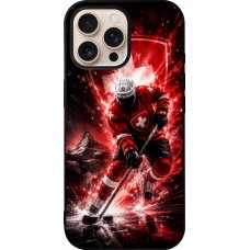 Coque iPhone 16 Pro Max - Silicone rigide noir Hockey World Championship Player
