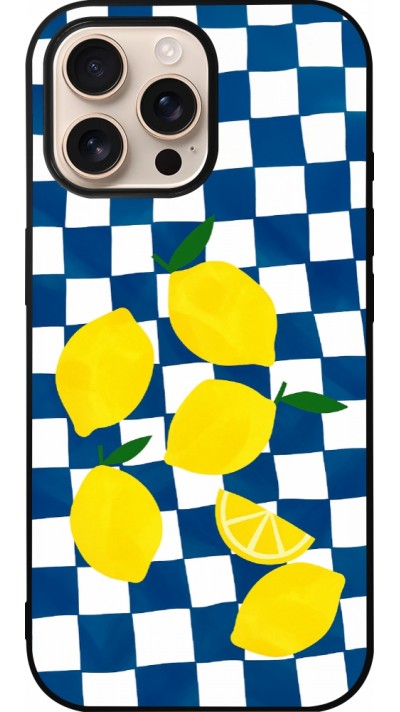 Coque iPhone 16 Pro Max - Silicone rigide noir Illustration lemons 2026