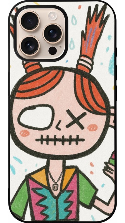 iPhone 16 Pro Max Case Hülle - Silikon schwarz Little Girl Sketch
