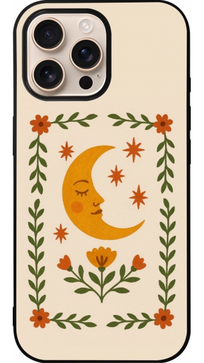 Coque iPhone 16 Pro Max - Silicone rigide noir Half moon stamp 2026