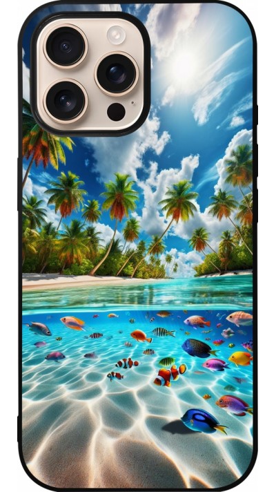 iPhone 16 Pro Max Case Hülle - Silikon schwarz Strandparadies
