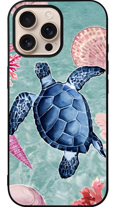 iPhone 16 Pro Max Case Hülle - Silikon schwarz Preppy Turtle