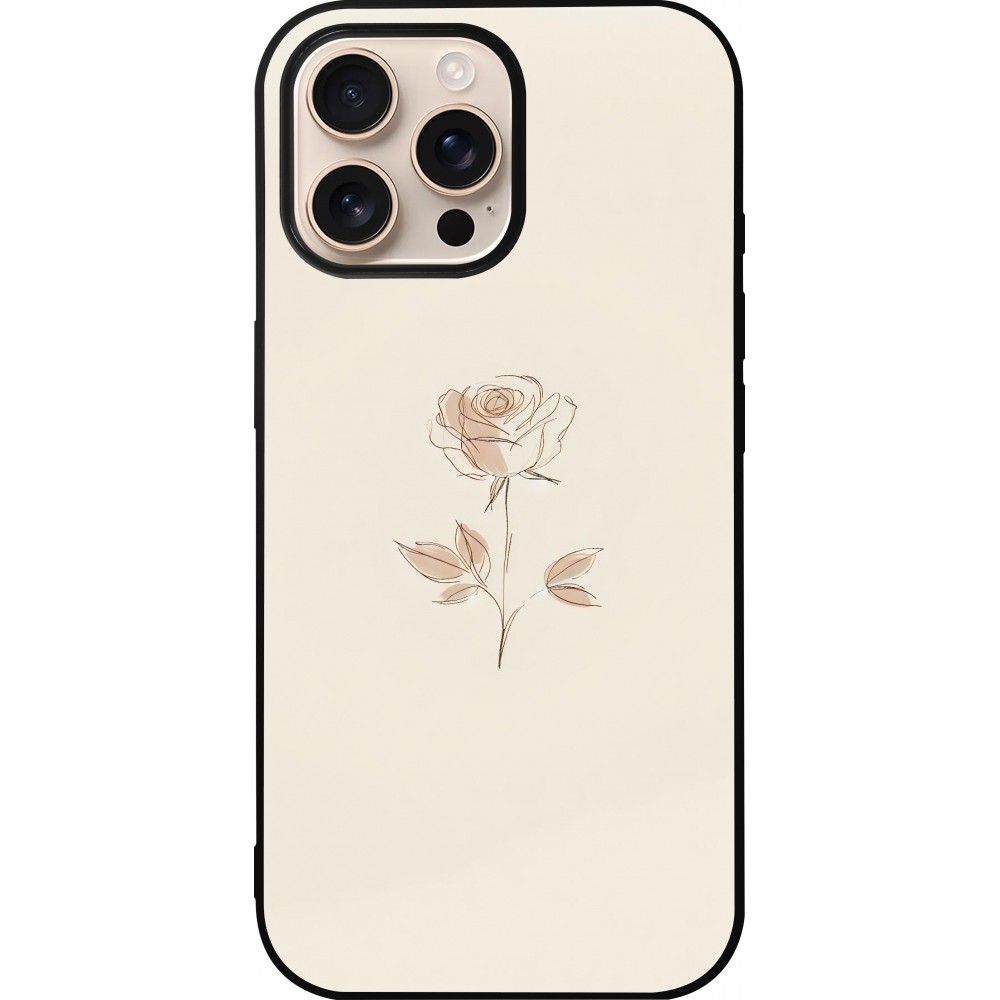 Coque iPhone 16 Pro Max - Silicone rigide noir Sable Rose Minimaliste