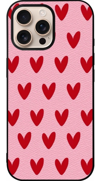 iPhone 16 Pro Max Case Hülle - Silikon schwarz Saint Valentines Day 26 Pattern heart
