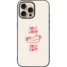 Coque iPhone 16 Pro Max - Silicone rigide noir Saint Valentines Day 26 Self love self care