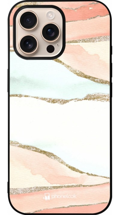 iPhone 16 Pro Max Case Hülle - Silikon schwarz Shimmering Orange