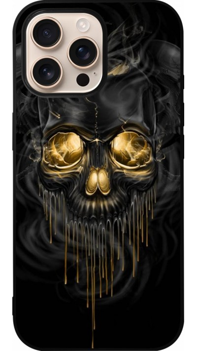 iPhone 16 Pro Max Case Hülle - Silikon schwarz Skull 02