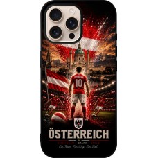 Coque iPhone 16 Pro Max - Silicone rigide noir Football Autriche splash 2026