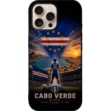 Coque iPhone 16 Pro Max - Silicone rigide noir Football Cap-Vert splash 2026