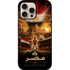 Coque iPhone 16 Pro Max - Silicone rigide noir Football Égypte splash 2026