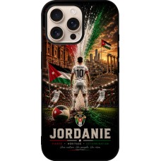 Coque iPhone 16 Pro Max - Silicone rigide noir Football Jordanie splash 2026