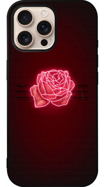 iPhone 16 Pro Max Case Hülle - Silikon schwarz Spring 23 neon rose