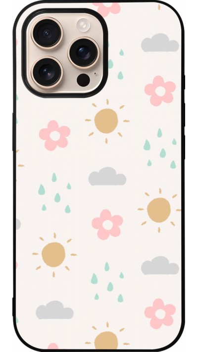 iPhone 16 Pro Max Case Hülle - Silikon schwarz Spring 23 weather