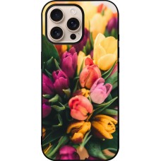 Coque iPhone 16 Pro Max - Silicone rigide noir Bouquet of tulips 2026
