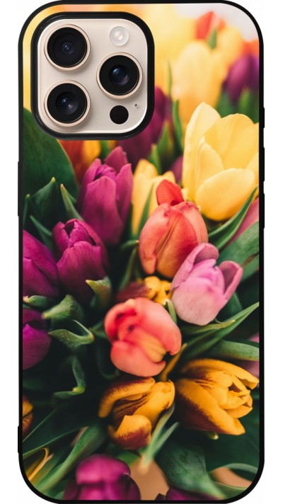 Coque iPhone 16 Pro Max - Silicone rigide noir Bouquet of tulips 2026