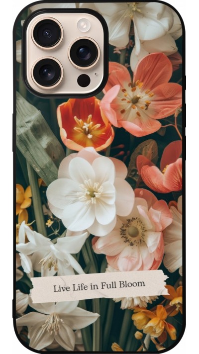 Coque iPhone 16 Pro Max - Silicone rigide noir Full Bloom 2026