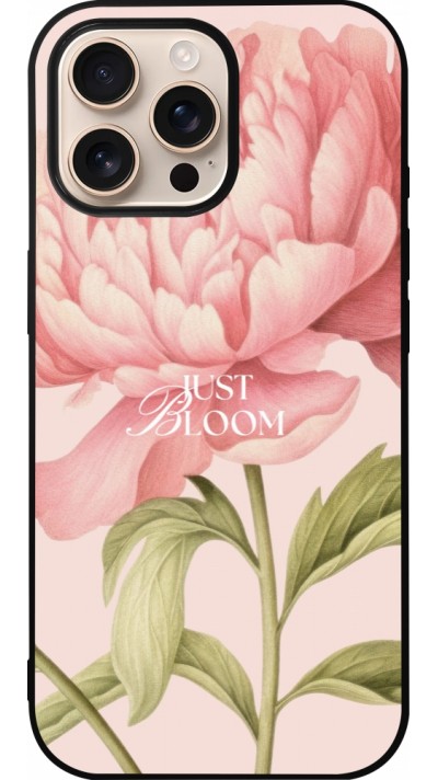 Coque iPhone 16 Pro Max - Silicone rigide noir Just Bloom 2026