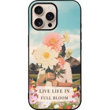 Coque iPhone 16 Pro Max - Silicone rigide noir Live life in full moon 2026