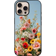 Coque iPhone 16 Pro Max - Silicone rigide noir Spring flowers 2026