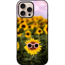 Coque iPhone 16 Pro Max - Silicone rigide noir Sunflower with glasses 2026