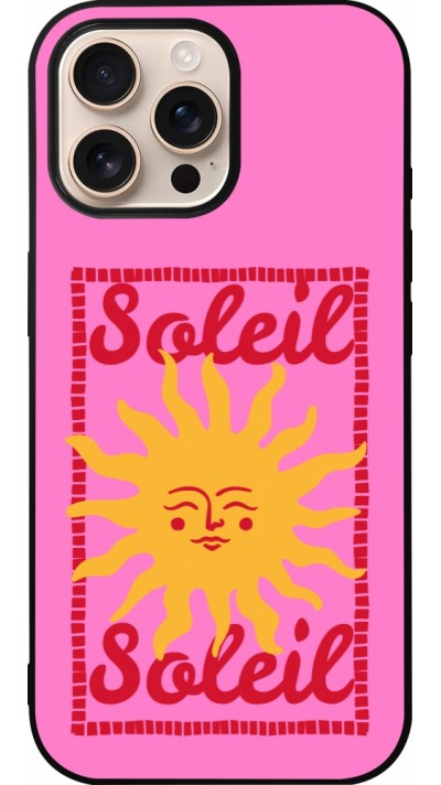 Coque iPhone 16 Pro Max - Silicone rigide noir Sun sun 2026
