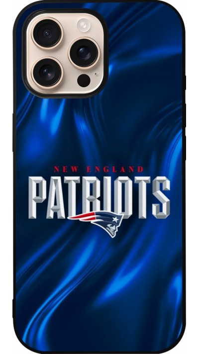 Coque iPhone 16 Pro Max - Silicone rigide noir Super Bowl 26 Patriots 2