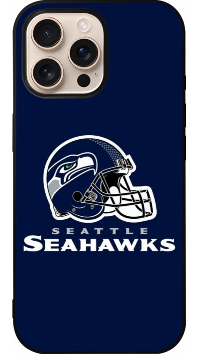 Coque iPhone 16 Pro Max - Silicone rigide noir Super Bowl 26 Seattle 3