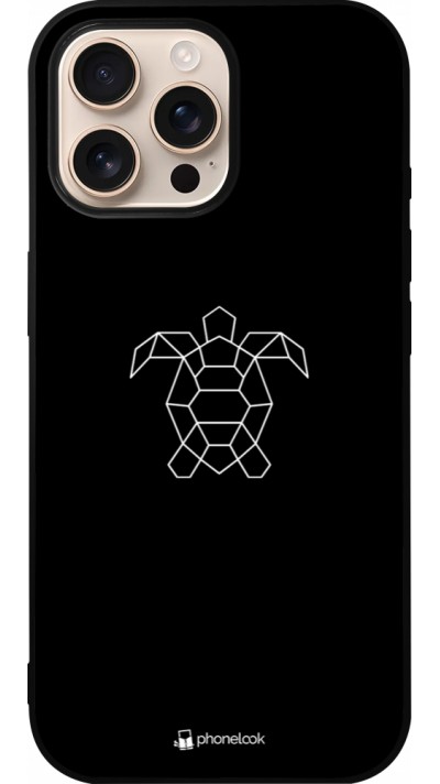 iPhone 16 Pro Max Case Hülle - Silikon schwarz Turtles lines on black