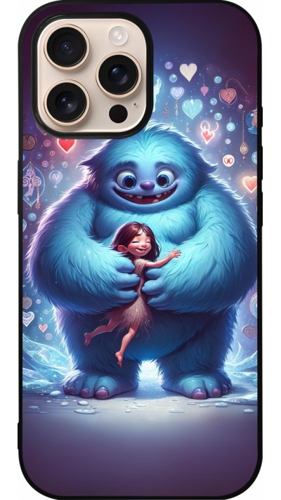 iPhone 16 Pro Max Case Hülle - Silikon schwarz Valentin 2024 Flauschige Liebe