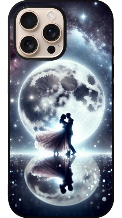 iPhone 16 Pro Max Case Hülle - Silikon schwarz Valentin 2024 Liebe unter dem Mond