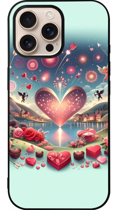 iPhone 16 Pro Max Case Hülle - Silikon schwarz Valentin 2025 Schick