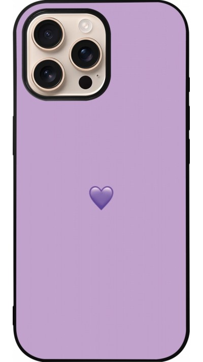 iPhone 16 Pro Max Case Hülle - Silikon schwarz Valentine 2023 purpule single heart