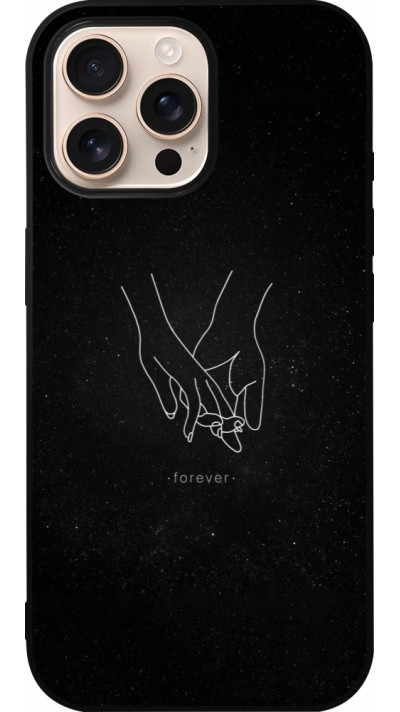 iPhone 16 Pro Max Case Hülle - Silikon schwarz Valentine 2023 hands forever