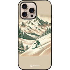 iPhone 16 Pro Max Case Hülle - Silikon schwarz Vintage Skiberg