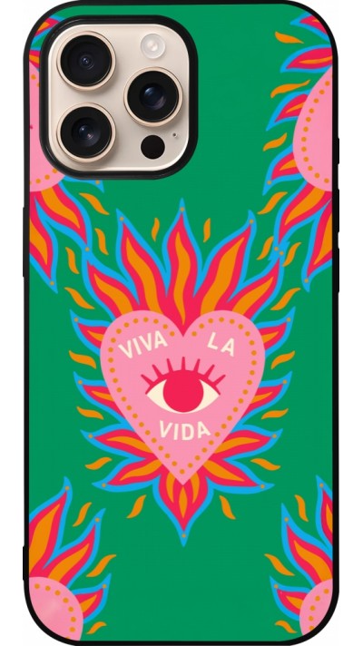 Coque iPhone 16 Pro Max - Silicone rigide noir Viva la vida 2026