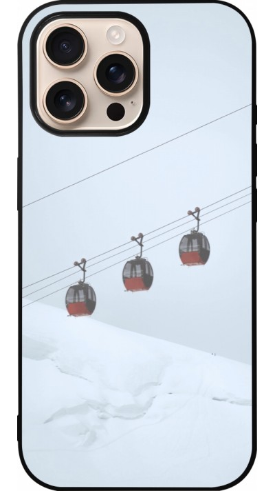 iPhone 16 Pro Max Case Hülle - Silikon schwarz Winter 22 ski lift