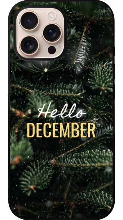 Coque iPhone 16 Pro Max - Silicone rigide noir Winter 25 Winter hello december