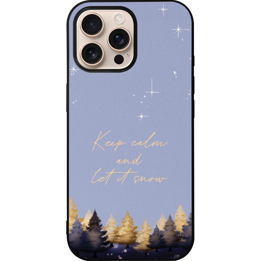Coque iPhone 16 Pro Max - Silicone rigide noir Winter 25 Winter illustration of trees