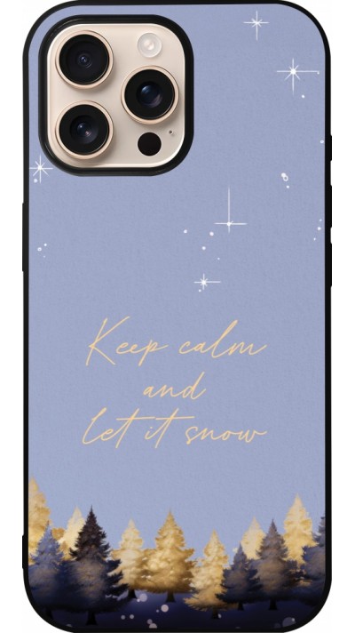 Coque iPhone 16 Pro Max - Silicone rigide noir Winter 25 Winter illustration of trees