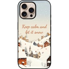 Coque iPhone 16 Pro Max - Silicone rigide noir Winter 25 Winter Keep calm and let it snow