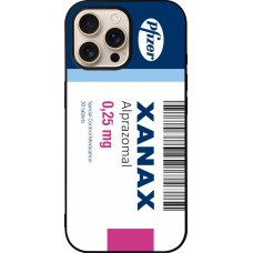 Coque iPhone 16 Pro Max - Silicone rigide noir Xanax Alprazolam 2025