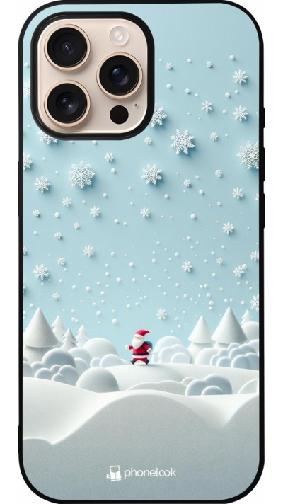 iPhone 16 Pro Max Case Hülle - Silikon schwarz Weihnachten 2023 Kleiner Vater Schneeflocke