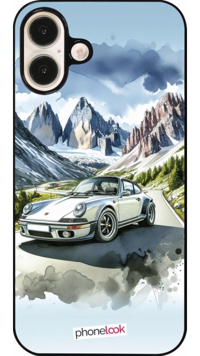 iPhone 16 Plus Case Hülle - Porsche 911 Berg Aquarell