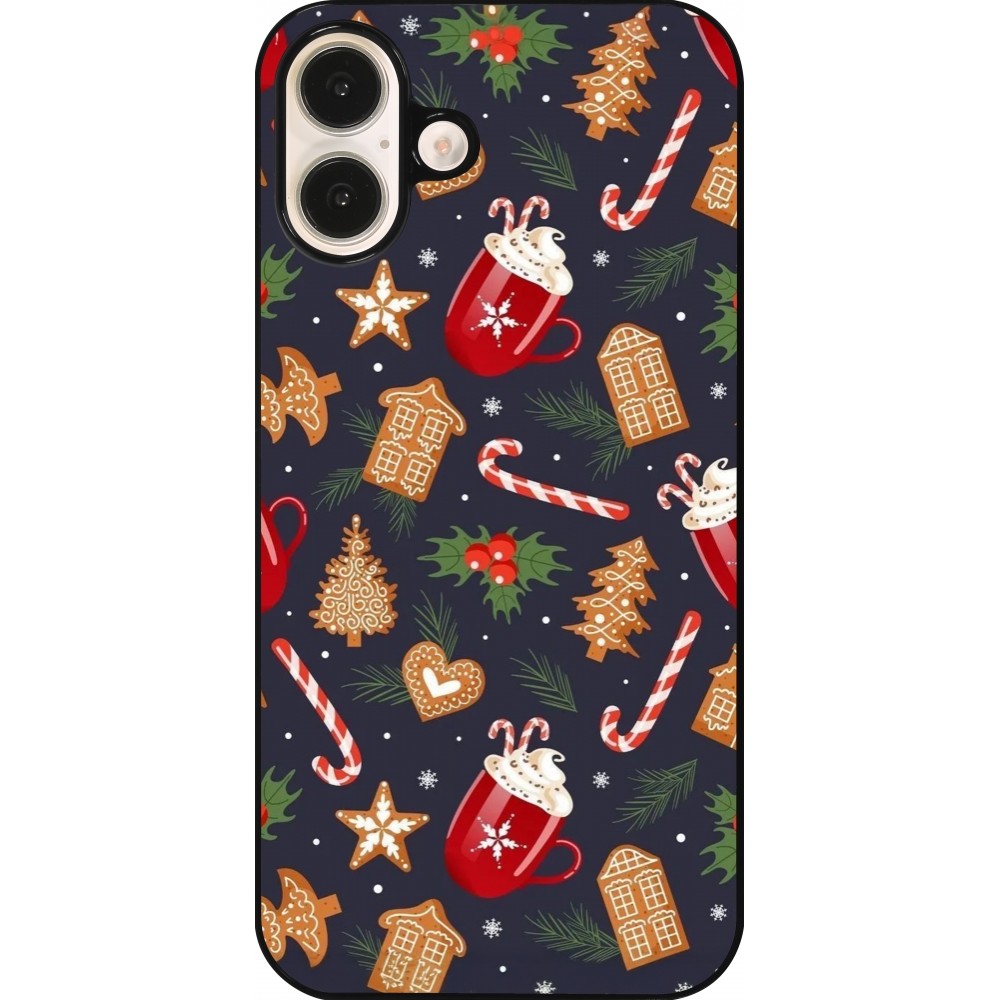 Coque iPhone 16 Plus - Christmas 25 Pattern Gingerbread House
